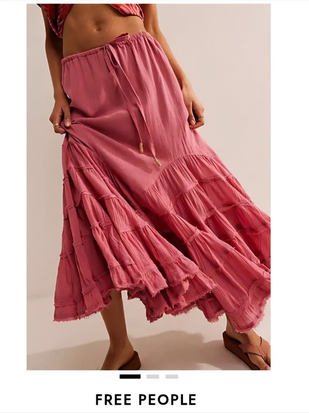 Free People Like A Mermaid Maxi Skirt Rusted Coral Size M NWT